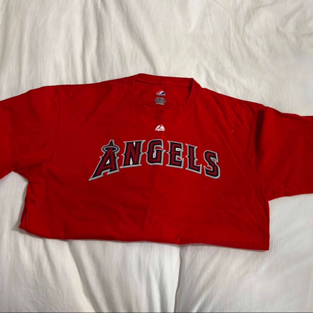 Unisex Red Adult Shirt with Angels Logo